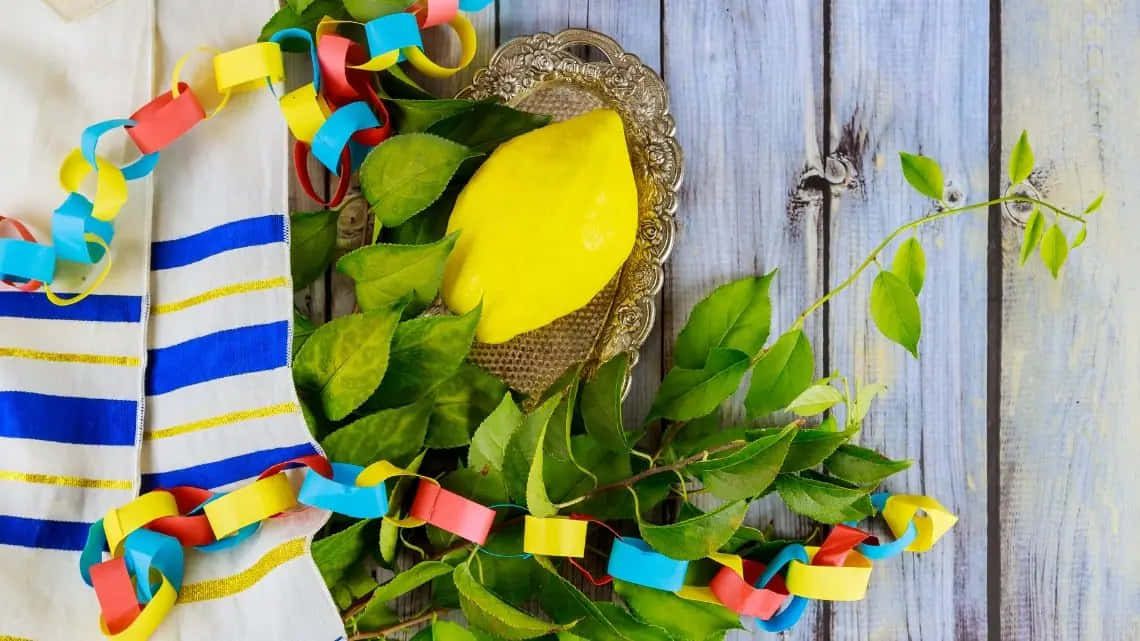 Sukkot Festival Traditional Items Wallpaper