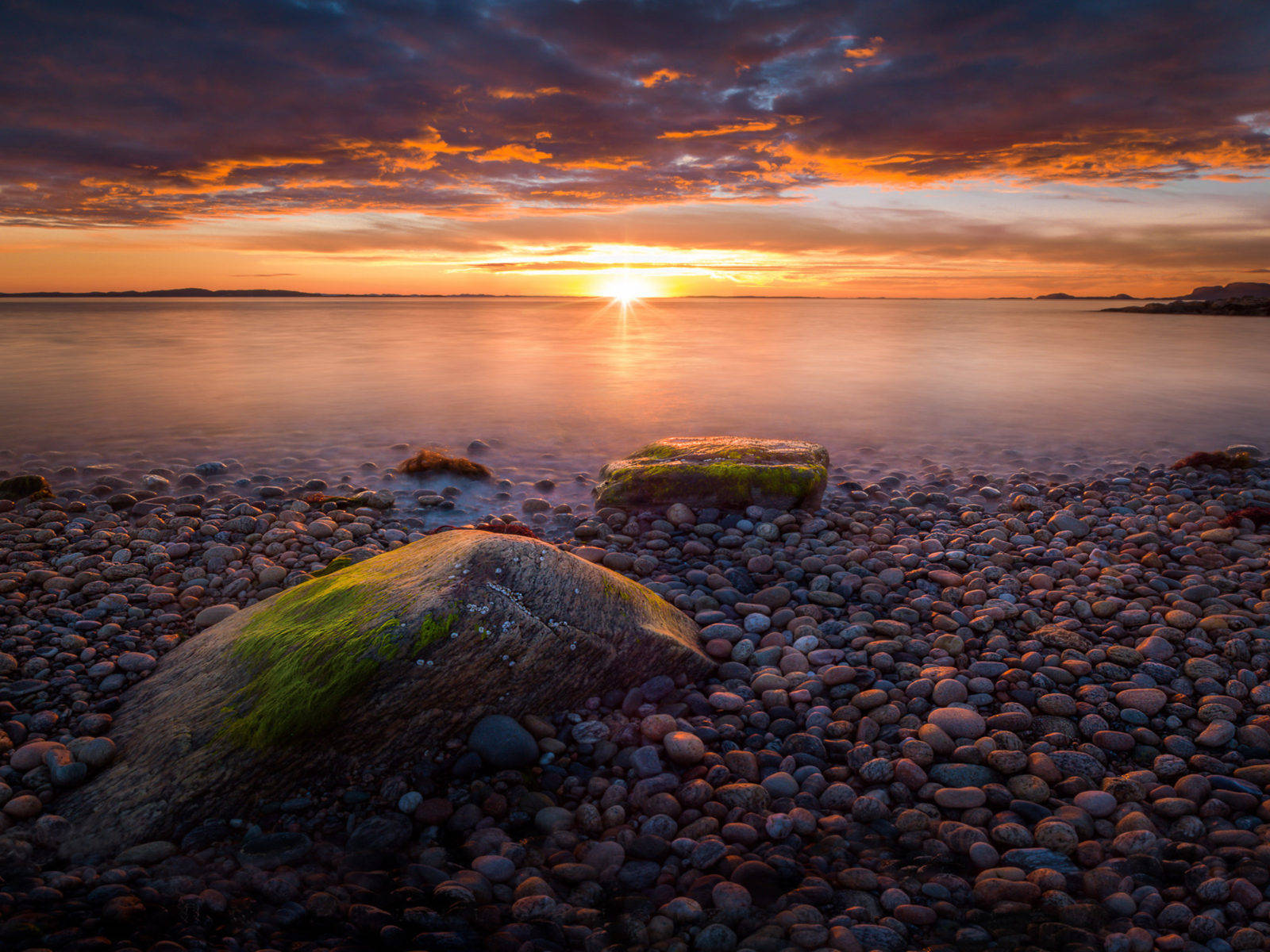 Summer Pebbles During Sunset Laptop Wallpaper