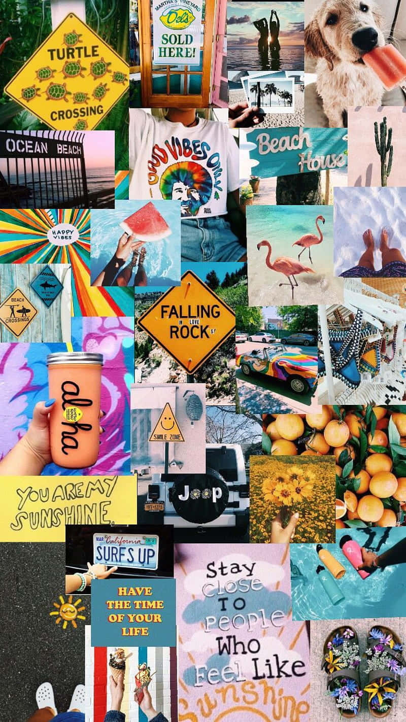 Summer Vibes Collage Wallpaper