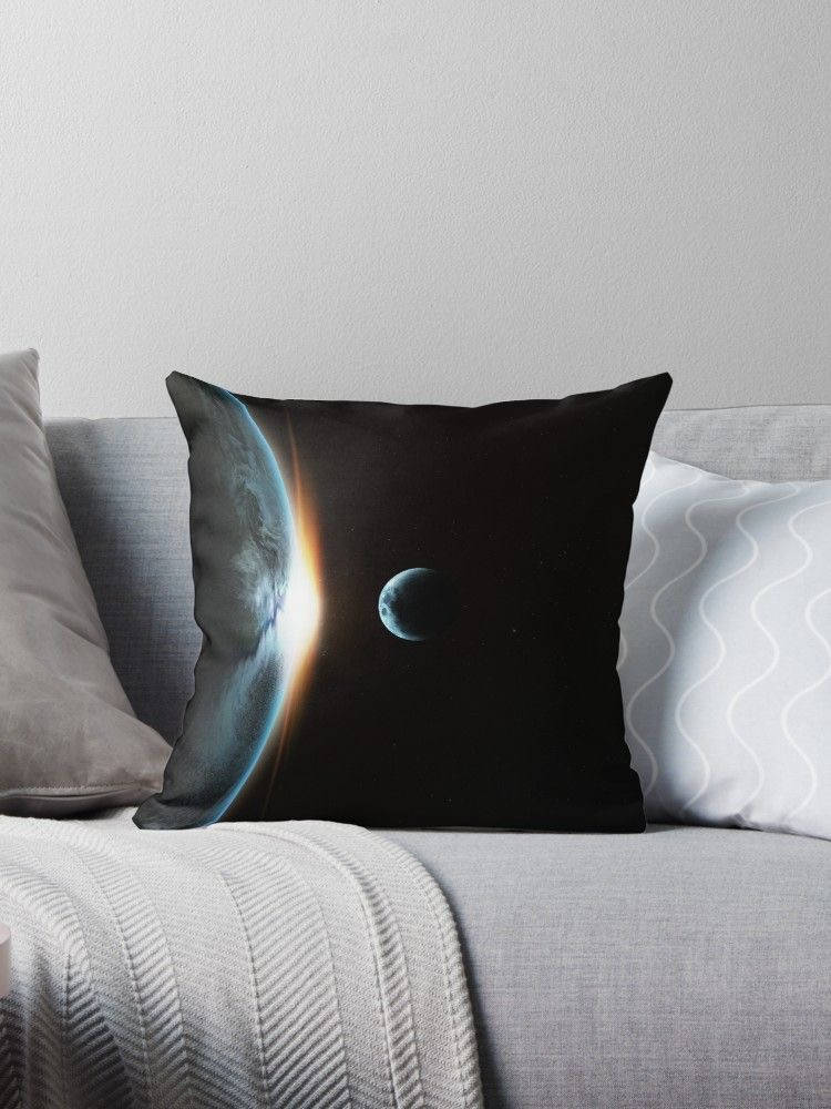 Sun And Moon Throw Pillow Wallpaper