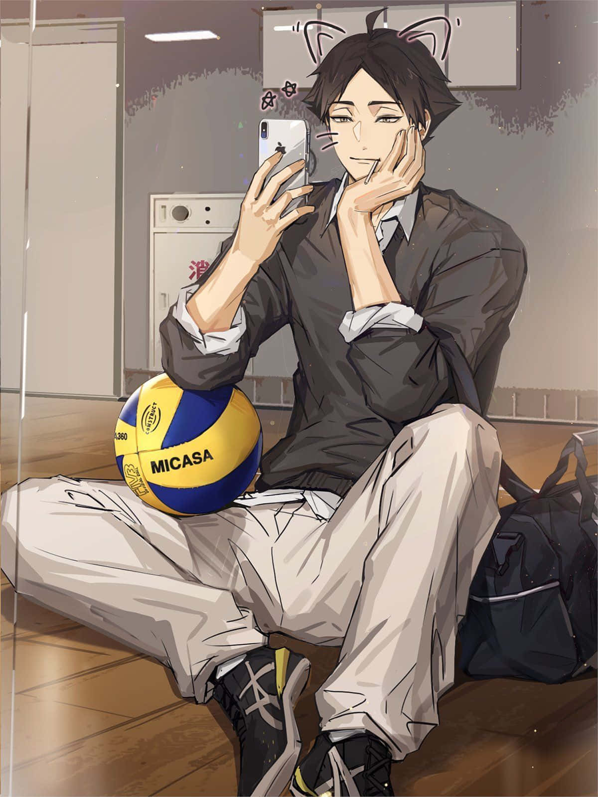 Suna Rintarou Aesthetic Mirror Selfie Wallpaper