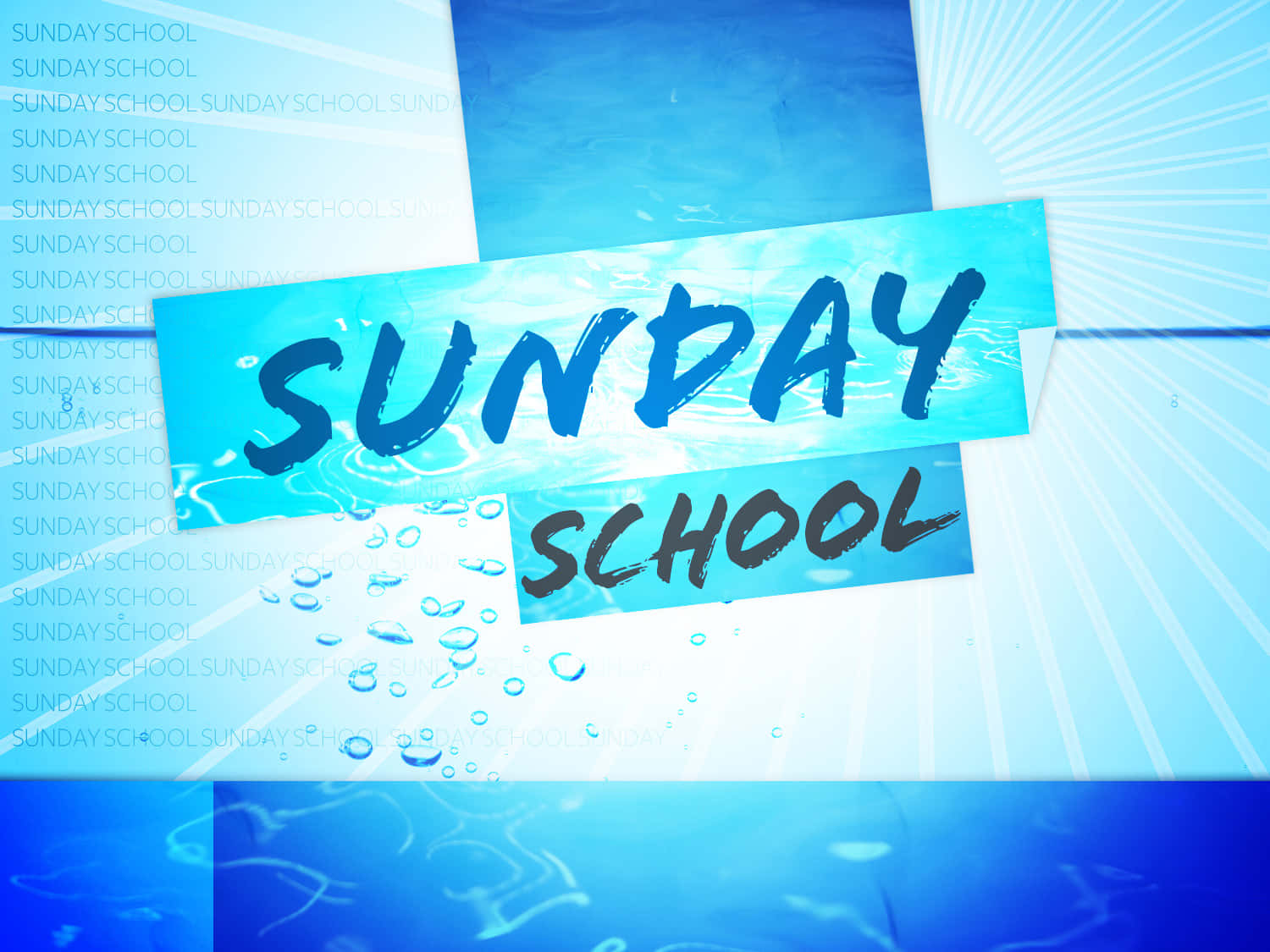 Sunday School Blue Water Background Wallpaper