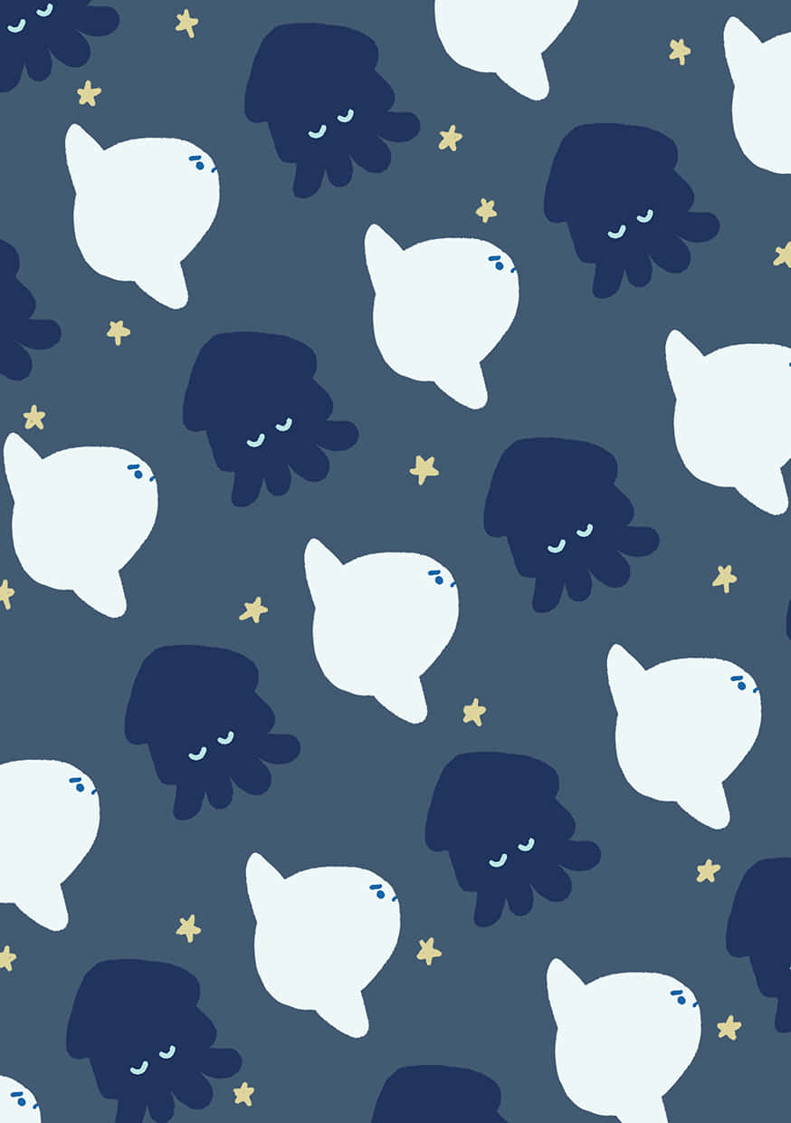 Sunfishand Jellyfish Pattern Wallpaper