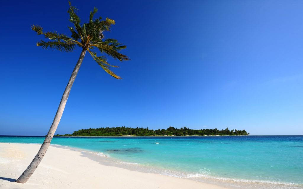 Sunny Blue Beach High Quality Desktop Wallpaper