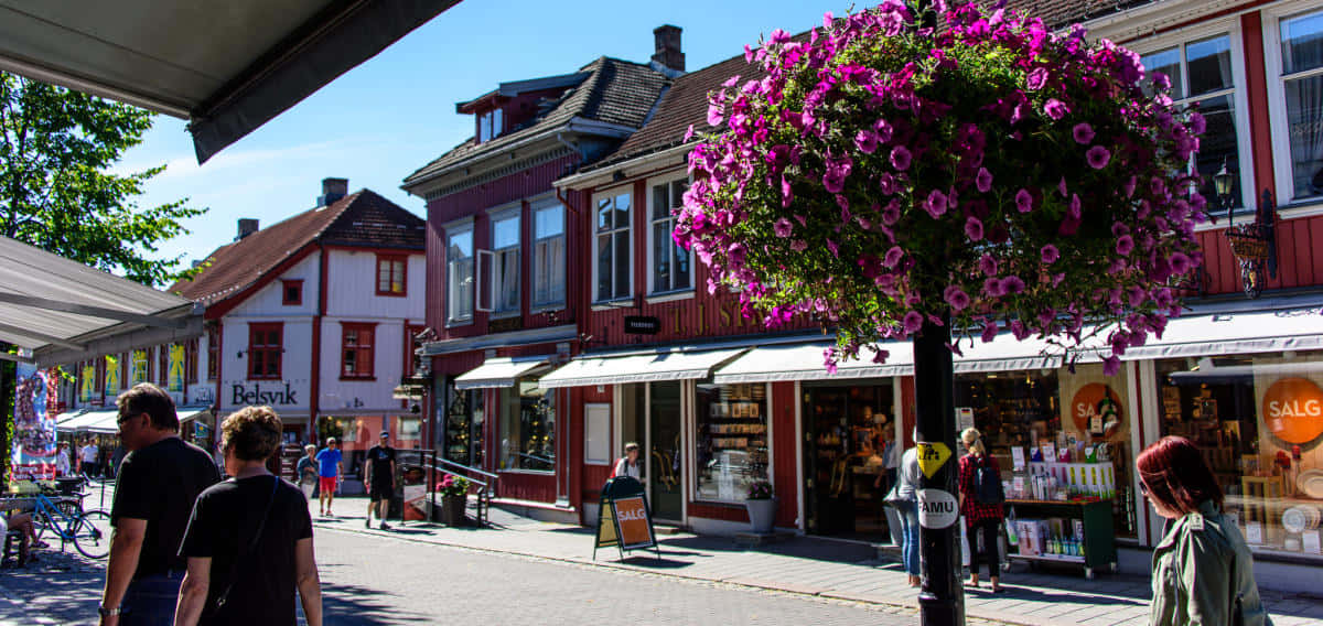 Sunny Dayin Lillehammer Town Center Wallpaper