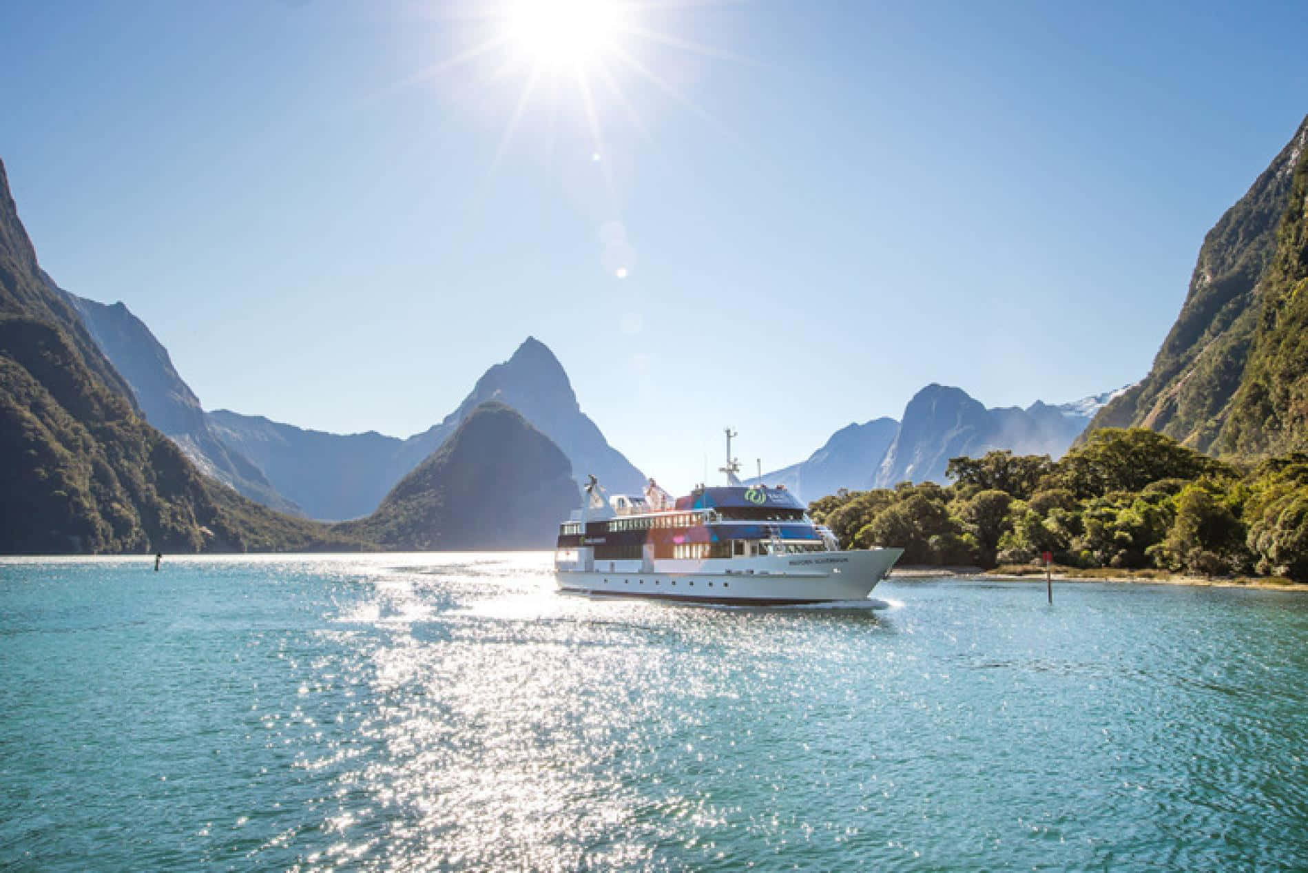 Sunny Sky Milford Sound Wallpaper