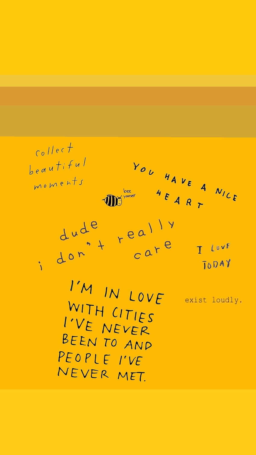 Sunny Thoughts: Inspirational Quote Over A Delicate Pastel Yellow Background Wallpaper