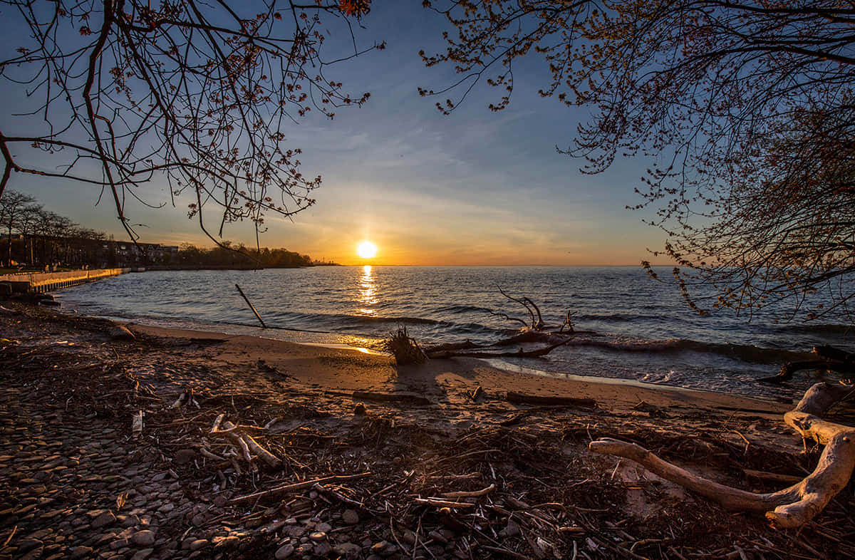 Sunset_at_ Whitby_ Waterfront Wallpaper