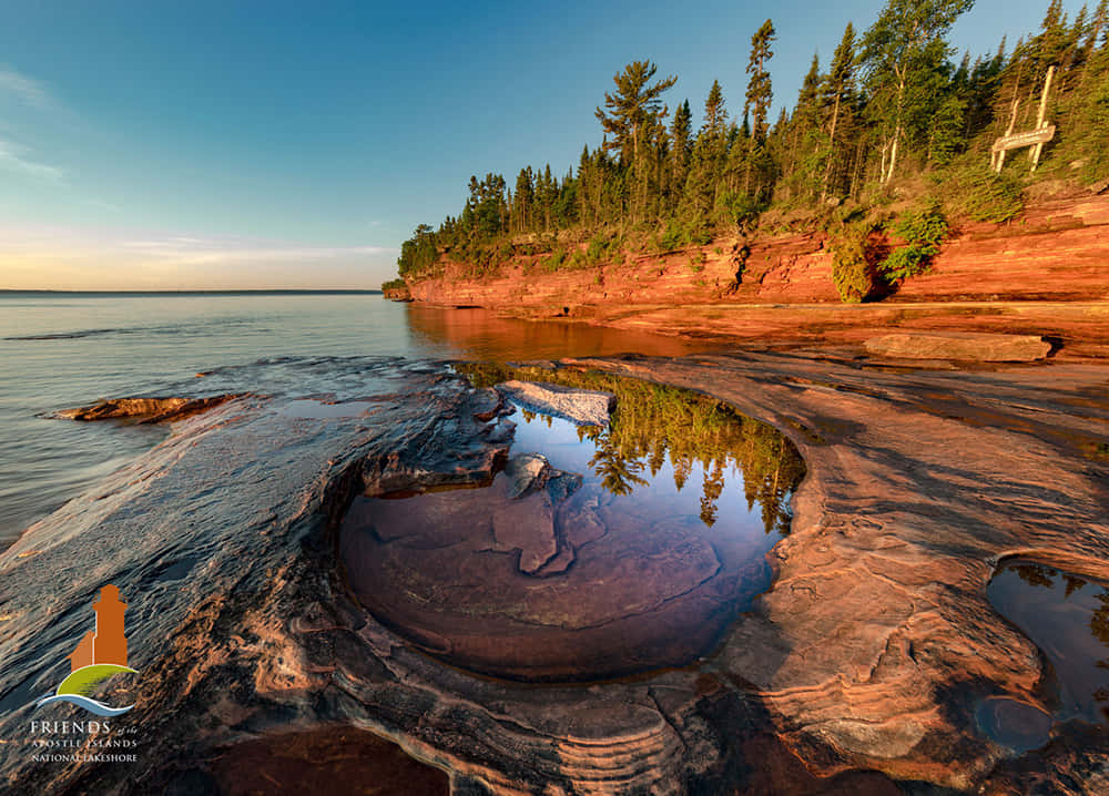 Sunset Reflections Apostle Islands Wallpaper