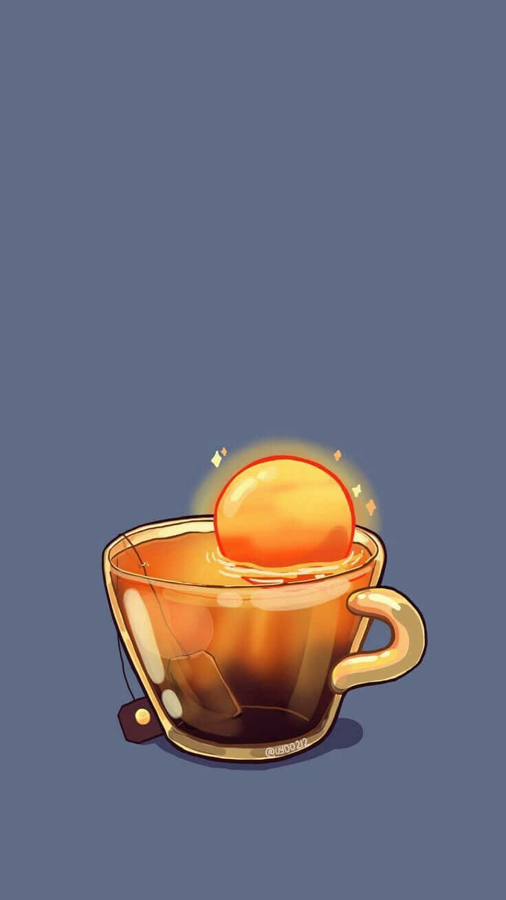 Sunset Tea Illustration Wallpaper