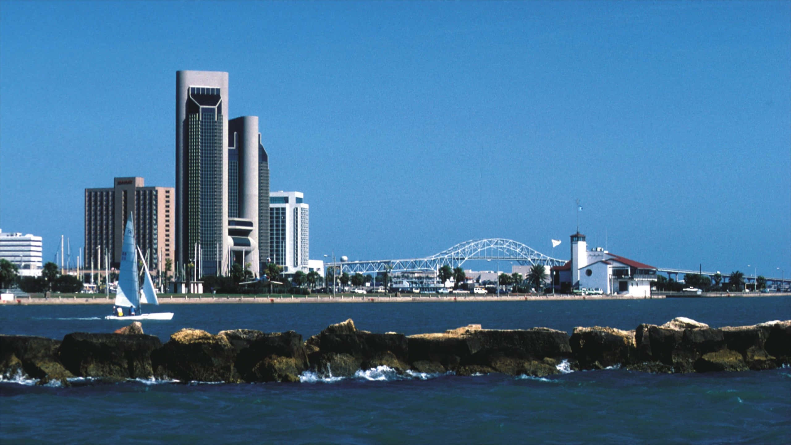 Sunset View Of The Corpus Christi Bay From Shoreline Boulevard Wallpaper