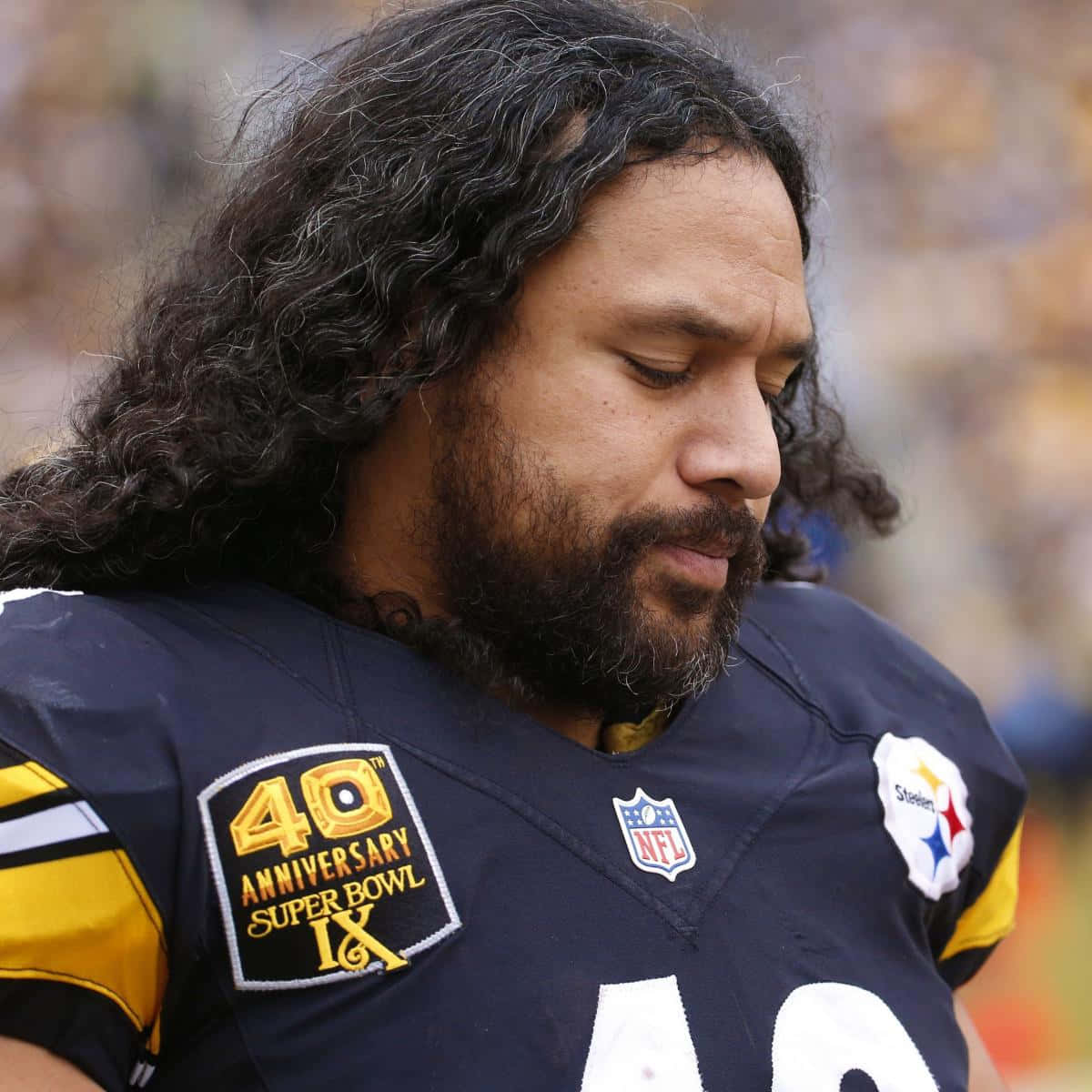 Super Bowl Champion Troy Polamalu Of The Pittsburgh Steelers Wallpaper