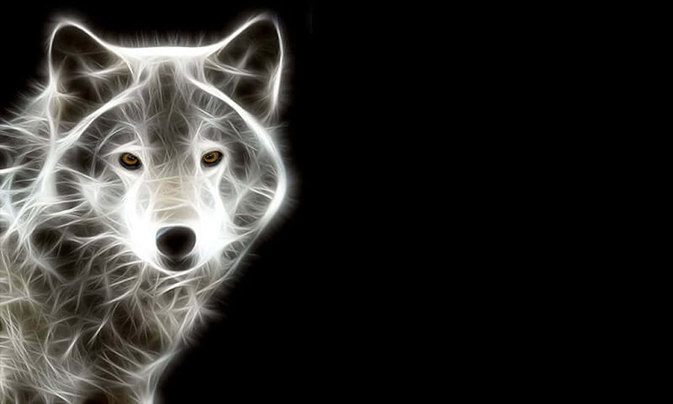 Super Cool Wolf Black Background Wallpaper