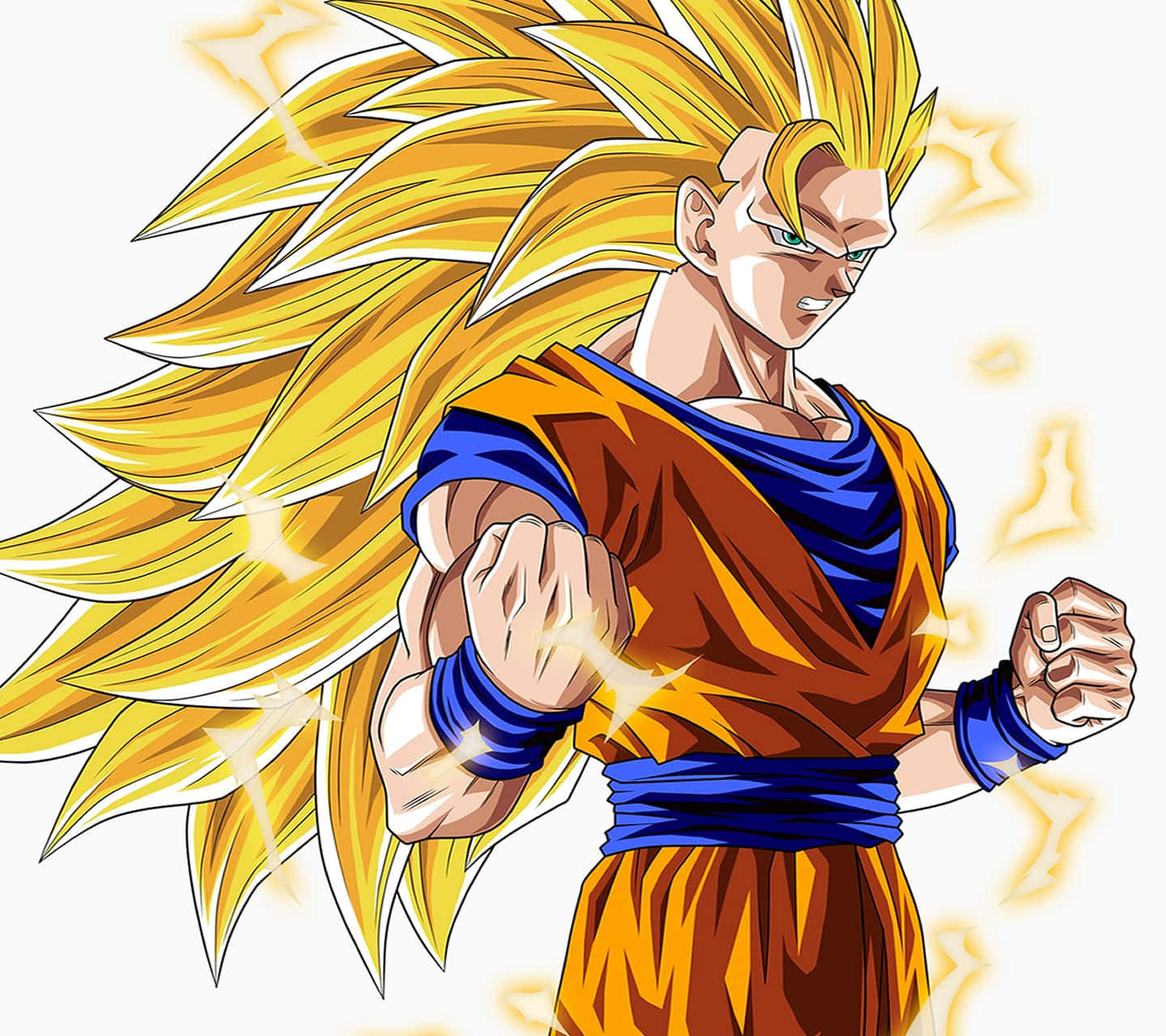 Super Saiyan 3 Goku Ready To Take On His Opponents Wallpaper