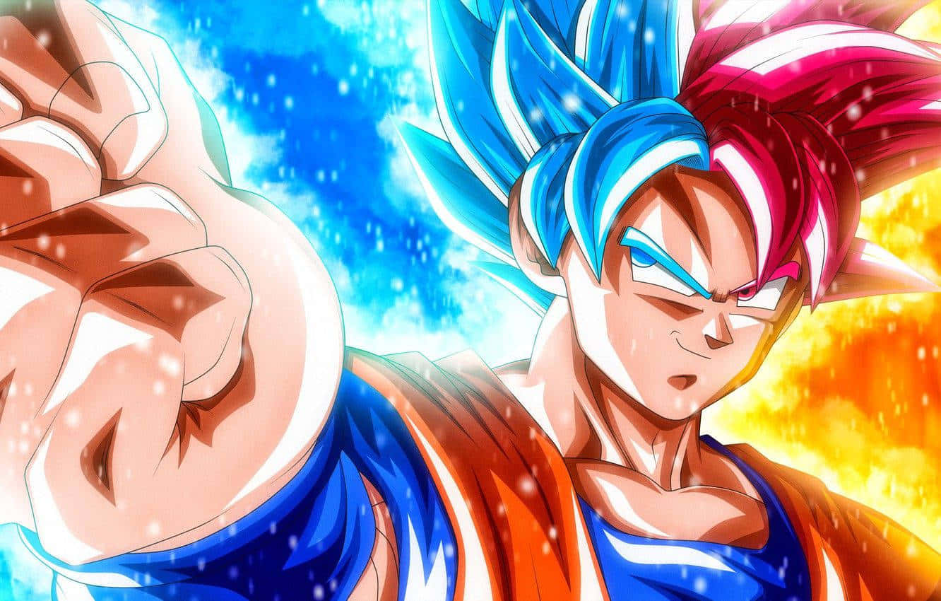 Super Saiyan Blue Goku Fierce Battle Stance Wallpaper