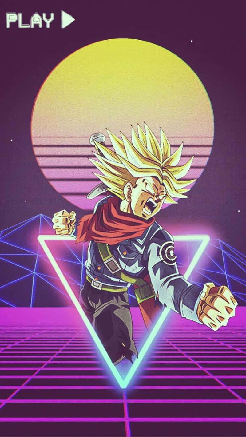 Super Saiyan Trunks Retro Wave Art Wallpaper