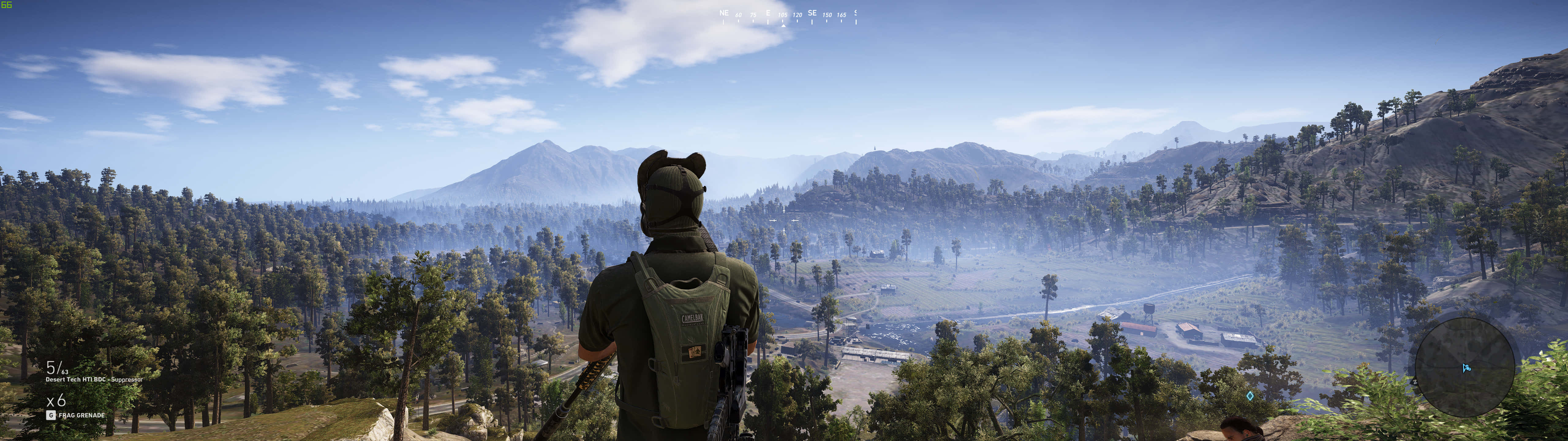 Super Ultra Wide_ Gamer Overlooking Valley Wallpaper