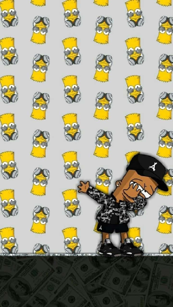 Supreme Bart Simpson Seamless Wallpaper