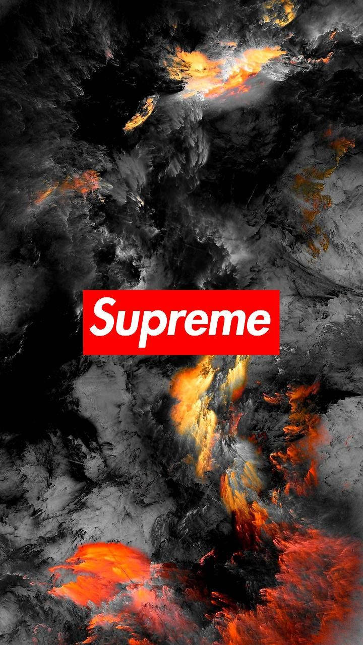 Supreme Brand Logo On Thick Smoke Wallpaper