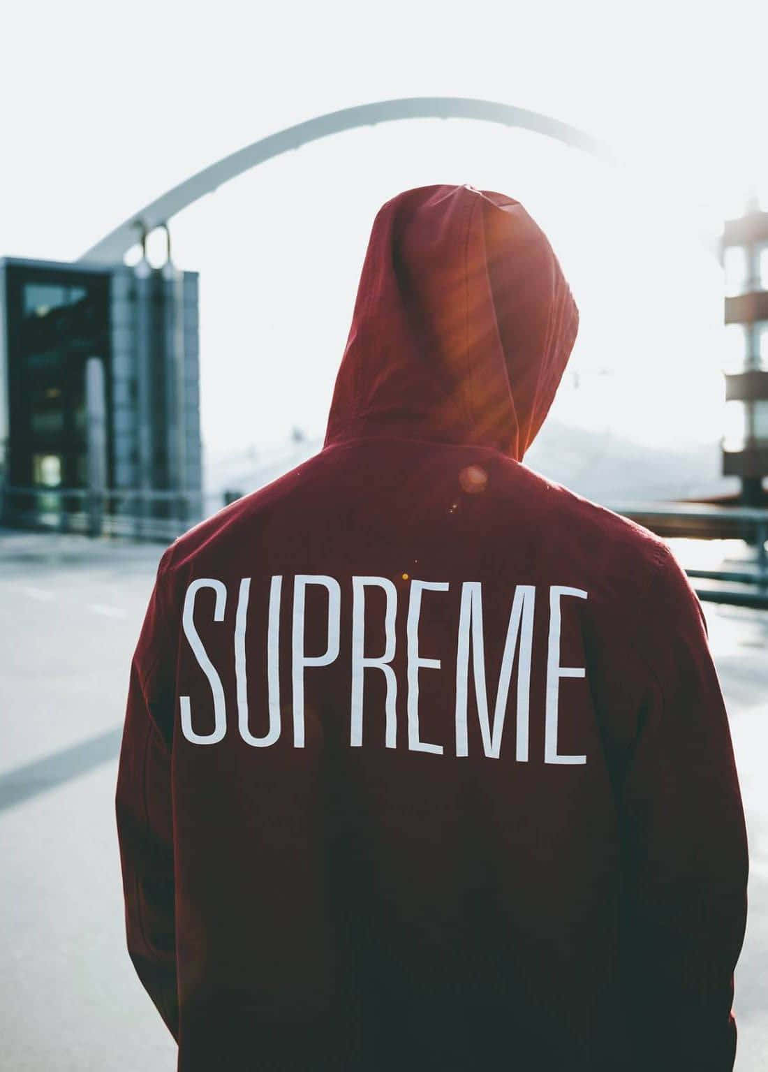 Supreme Hoodie Urban Backdrop Wallpaper