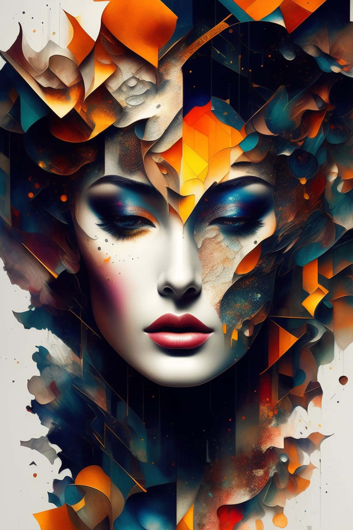 Surreal Female Portrait Abstract Art Wallpaper