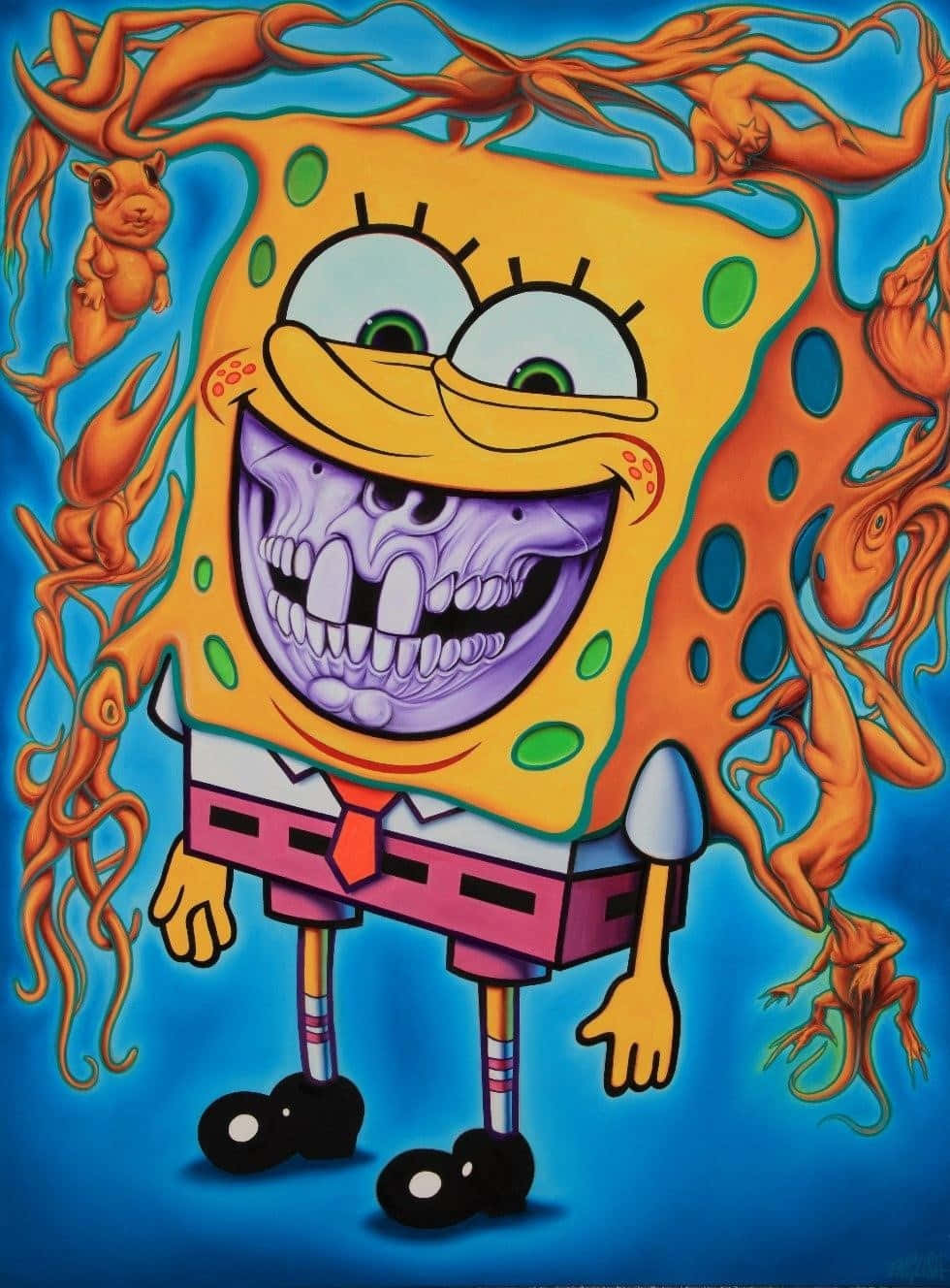 Surreal Sponge Bob Artwork Wallpaper