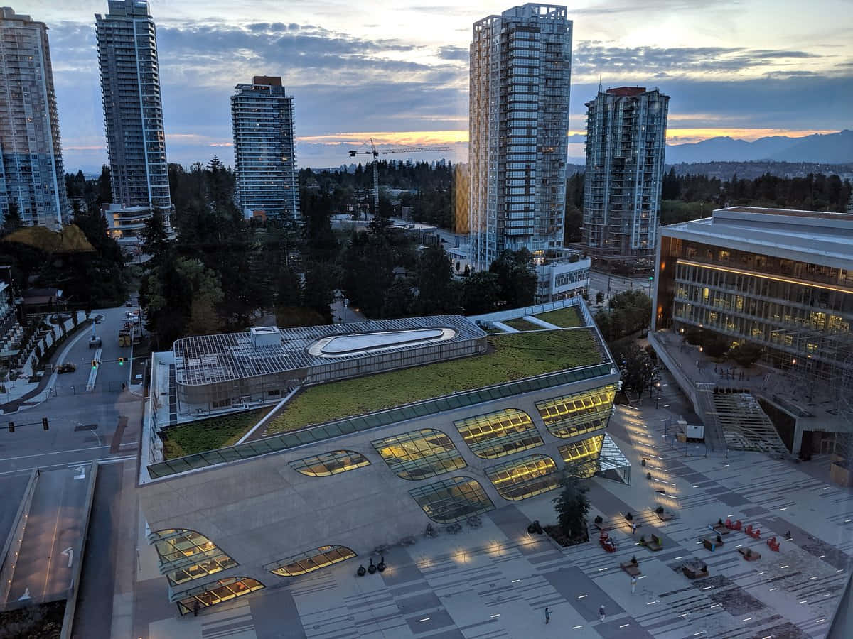 Surrey City Center Dusk View Wallpaper