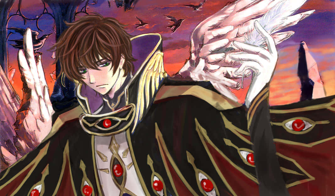 Suzaku Kururugi In Action – Code Geass Anime Wallpaper