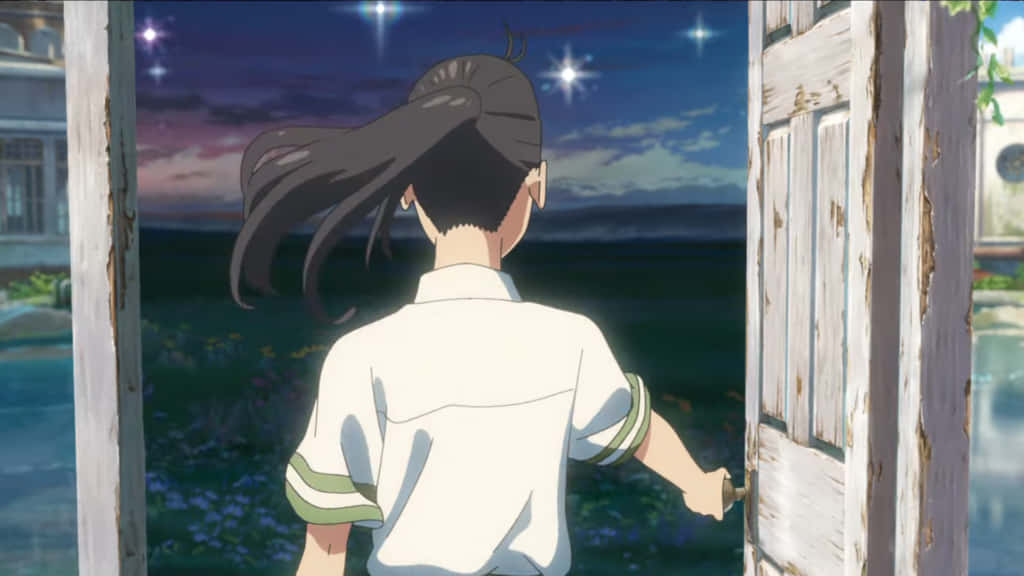 Suzume Opening Doorto Night Sky Wallpaper