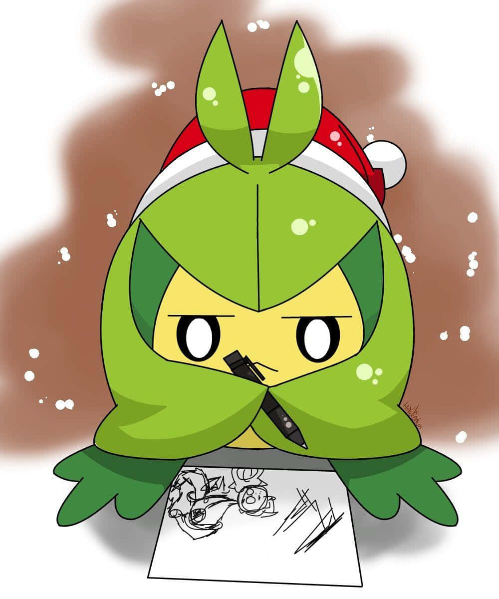 Swadloon With Santa Hat And Drawing Wallpaper