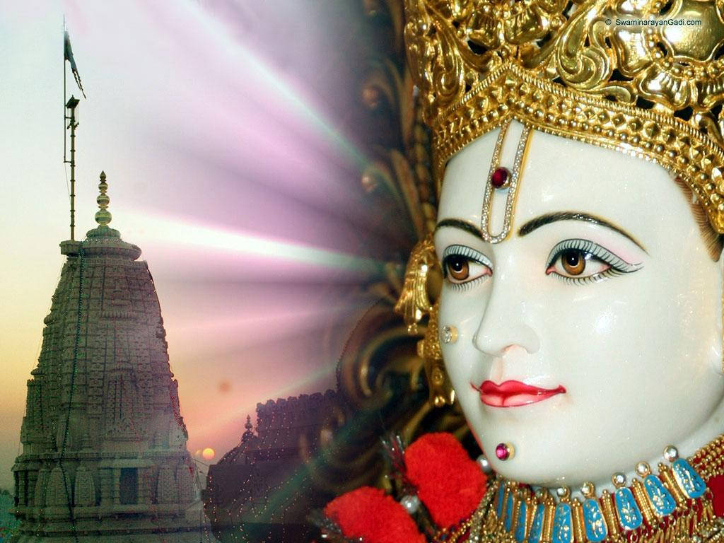 Swaminarayan And Temple Wallpaper