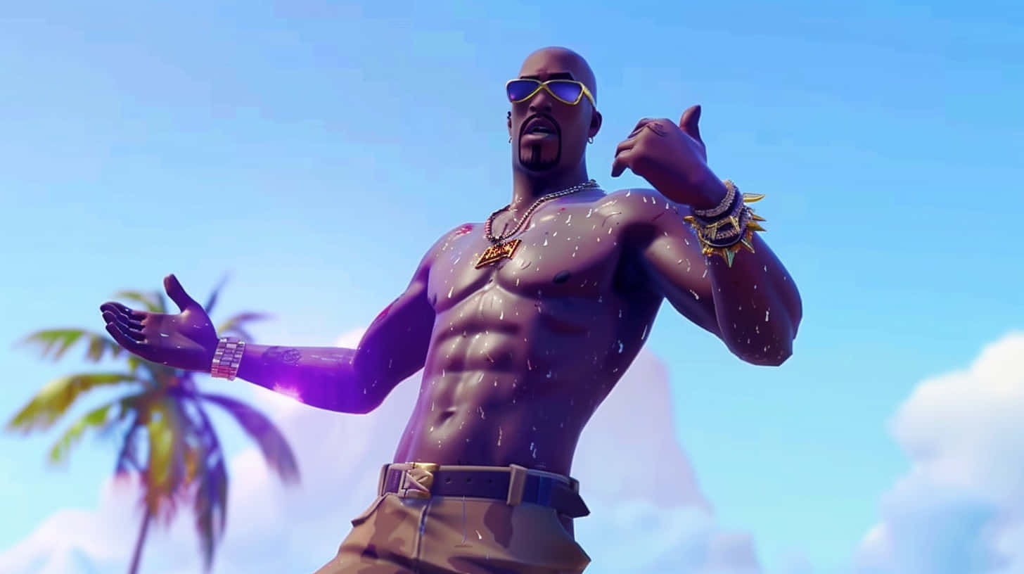 Sweaty Fortnite Character Pose Wallpaper