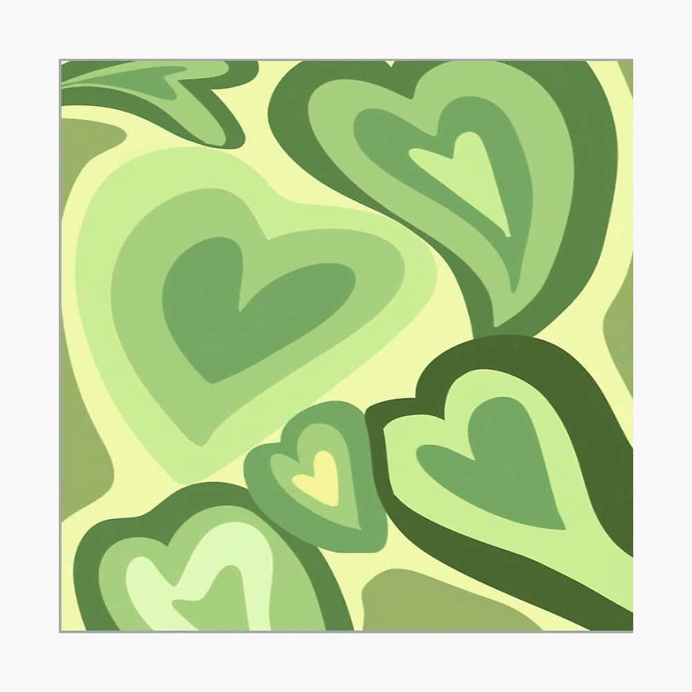 Sweet And Simple Mint Green Hearts Wallpaper