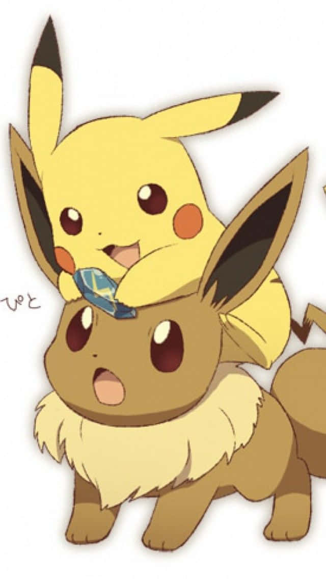 Sweet Friendship Between Pikachu And Eevee Wallpaper