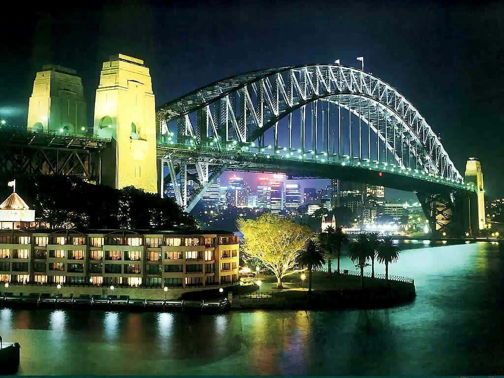 Sydney Harbour Bridge Night View.jpg Wallpaper