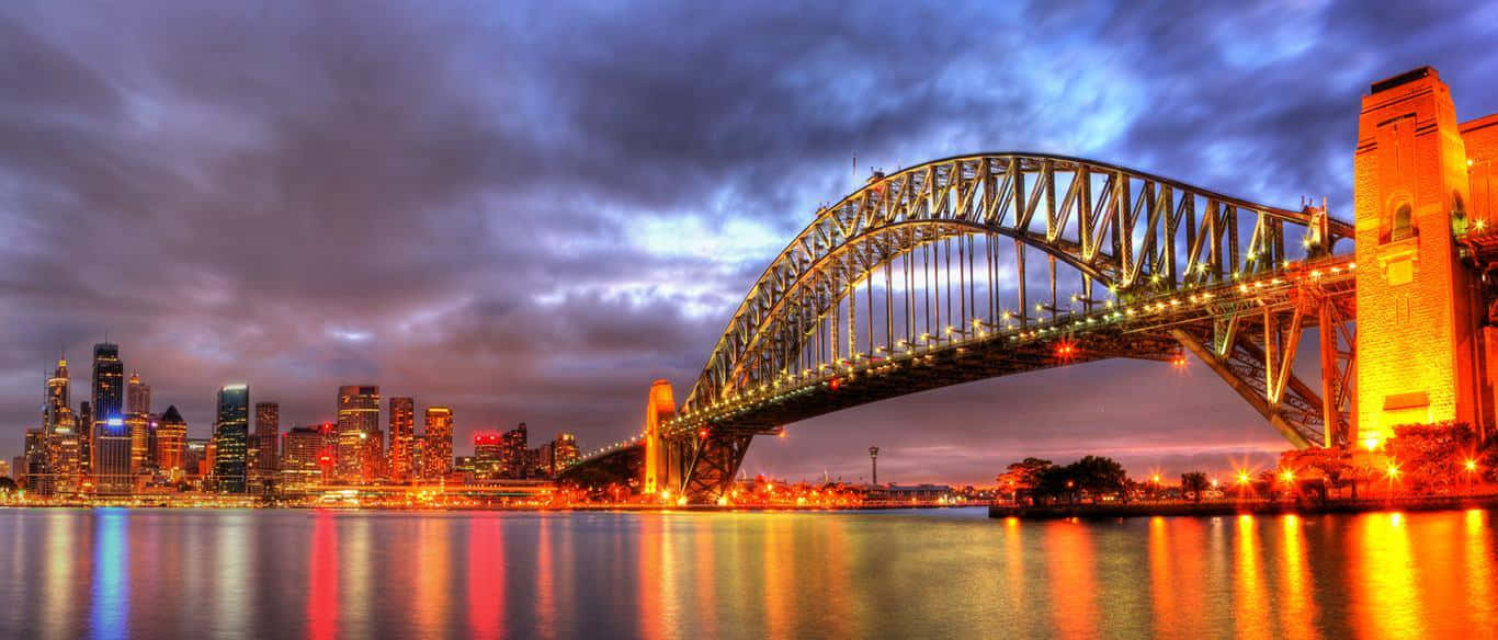 Sydney Harbour Bridge Twilight Panorama Wallpaper