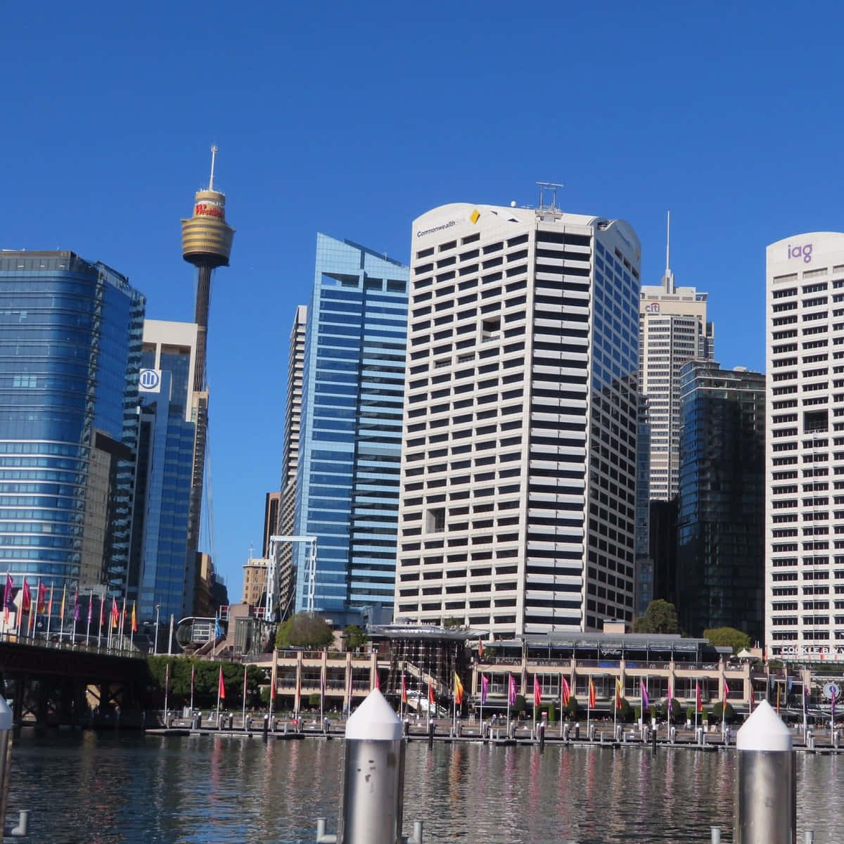 Sydney_ Skyline_with_ Tower_ Eye_ Darling_ Harbor Wallpaper