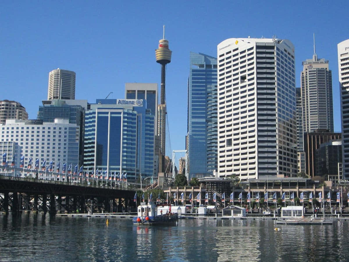 Sydney Skylinewith Tower Eye Wallpaper