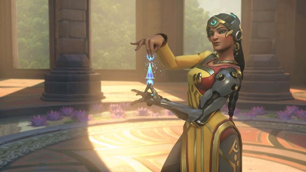 Symmetra From Overwatch Captivating In Action Wallpaper