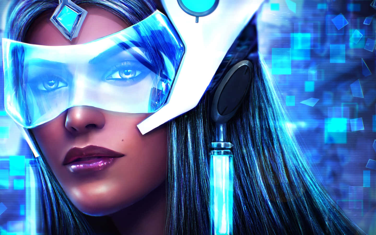 Symmetra In Action In The World Of Overwatch Wallpaper