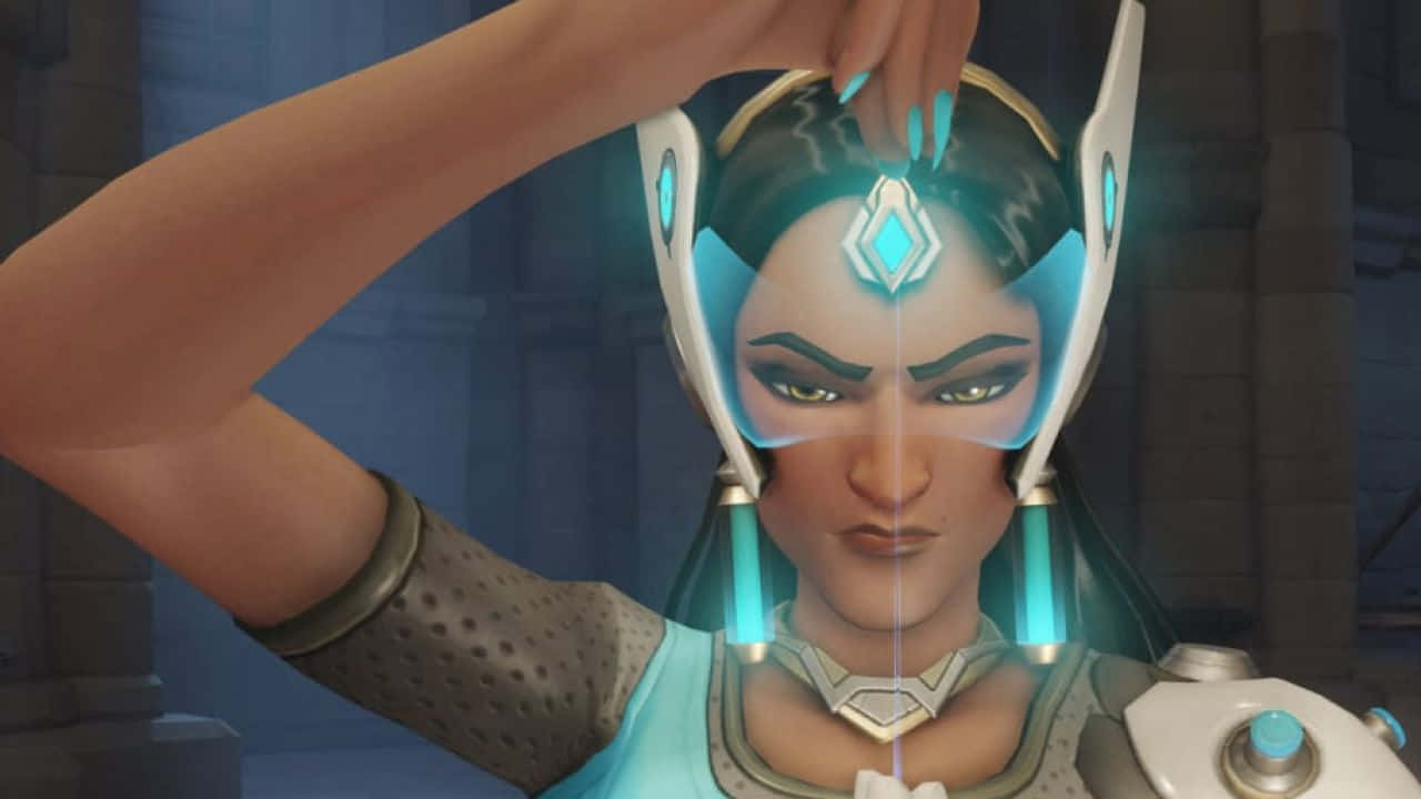 Symmetra Wielding Her Photon Projector In Overwatch Wallpaper