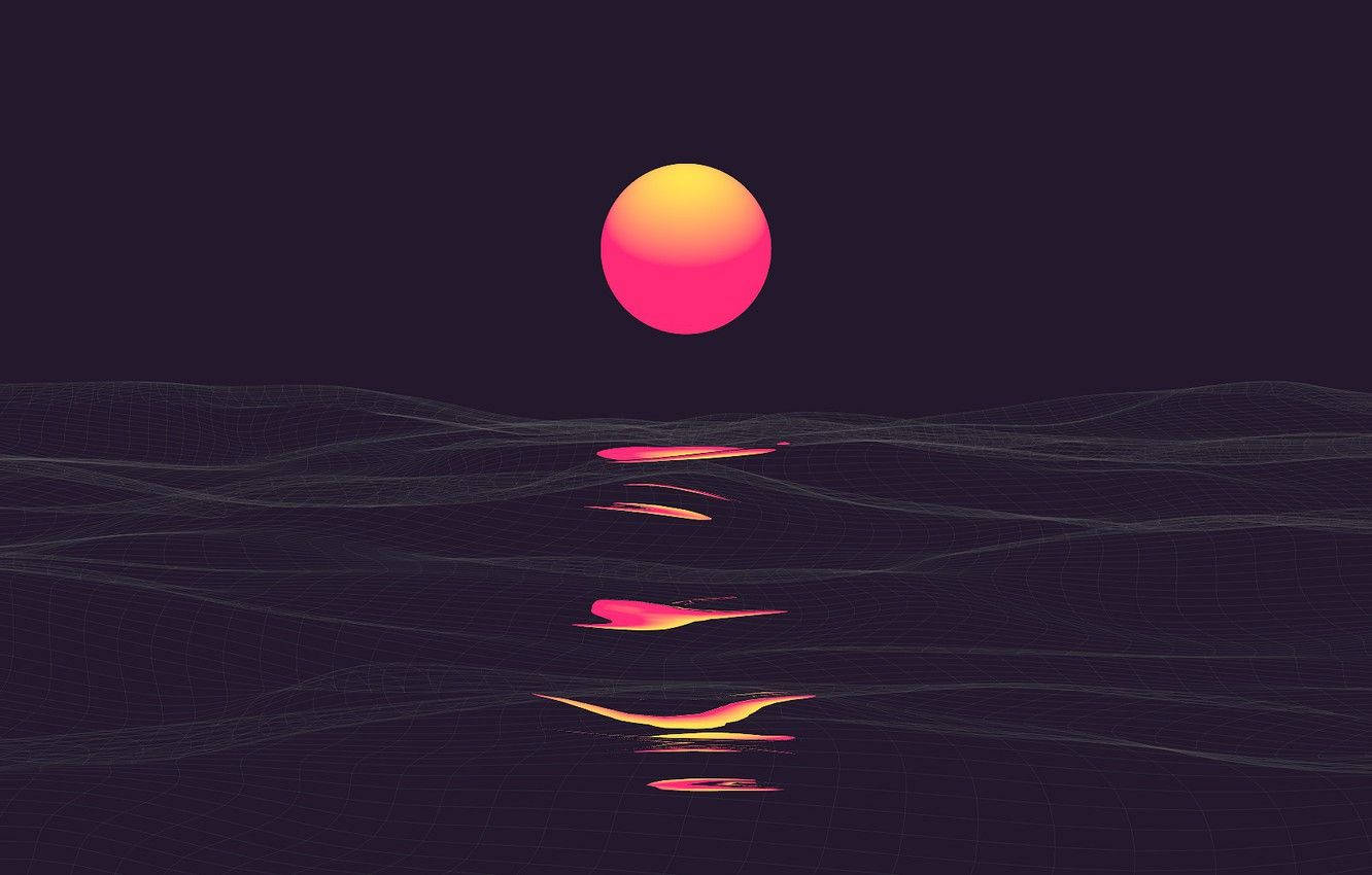 Synthwave Aesthetic Neon Sun Wallpaper