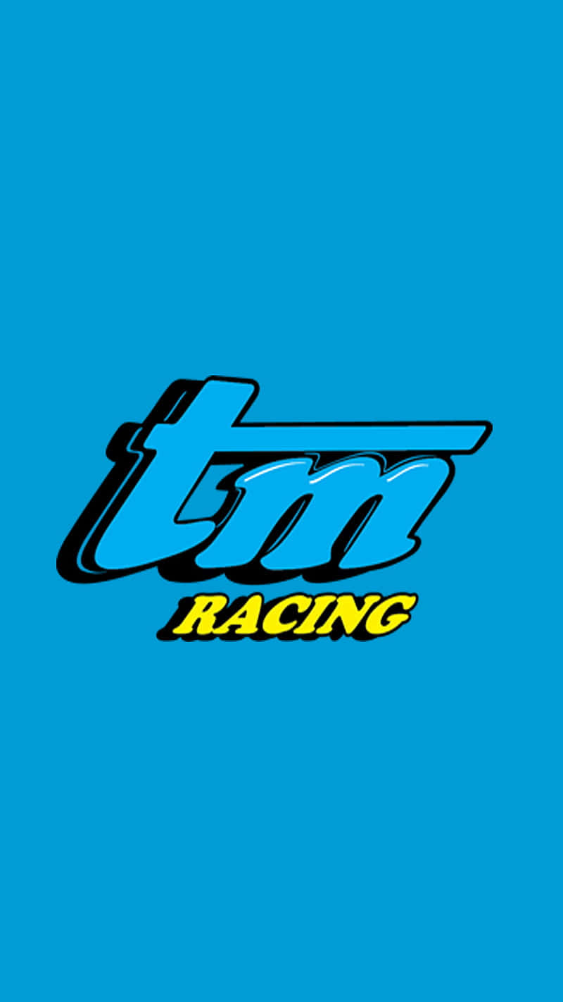 T M Racing Logoon Blue Background Wallpaper