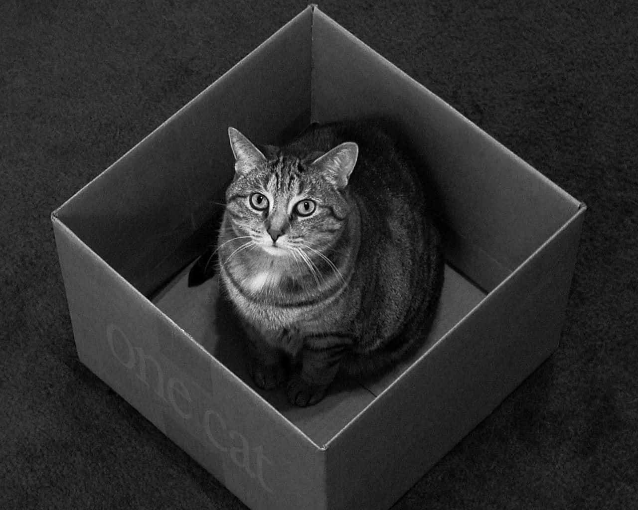 Tabby Catin Cardboard Box Wallpaper