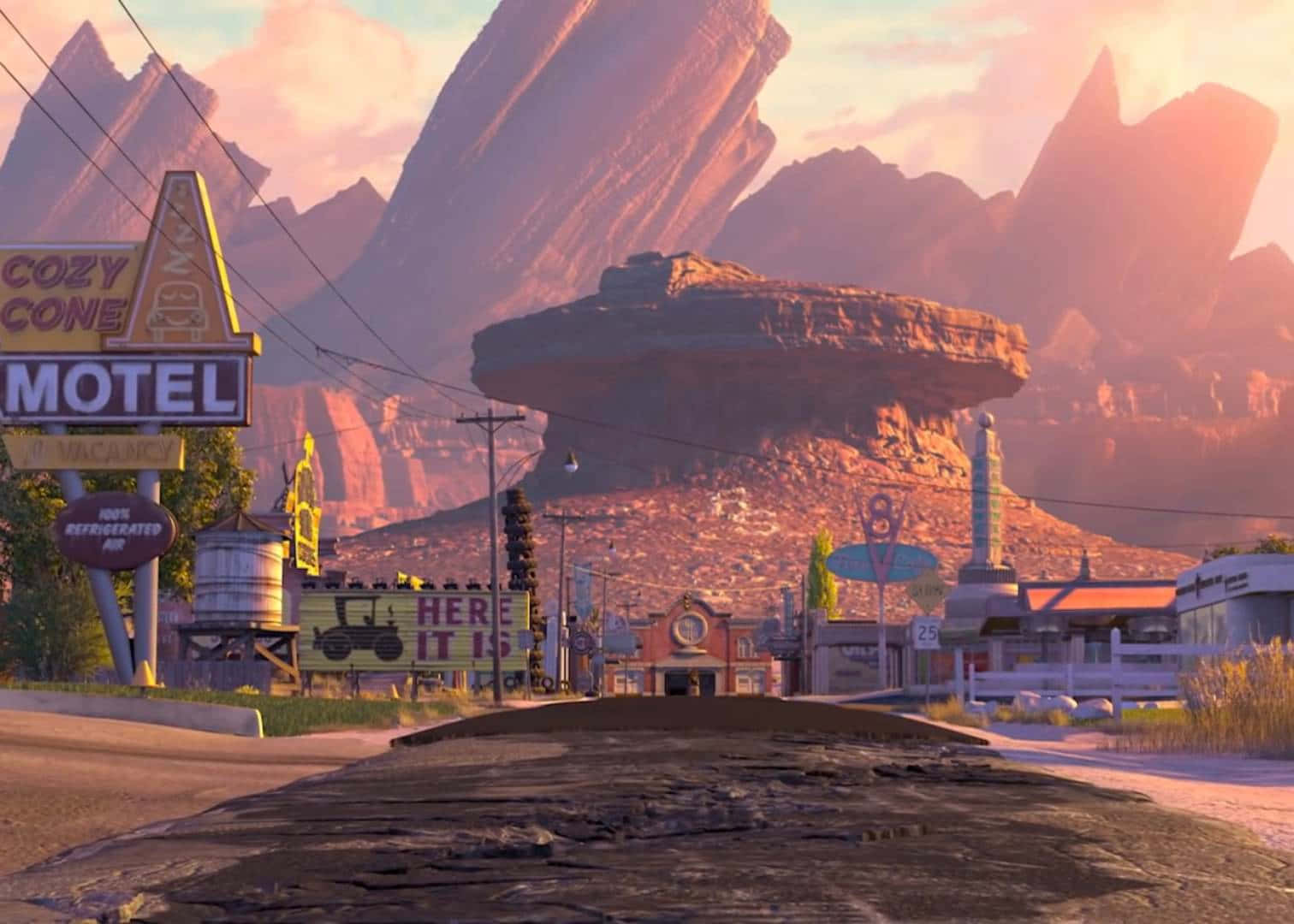 Take A Drive Down Memory Lane In Radiator Springs Wallpaper