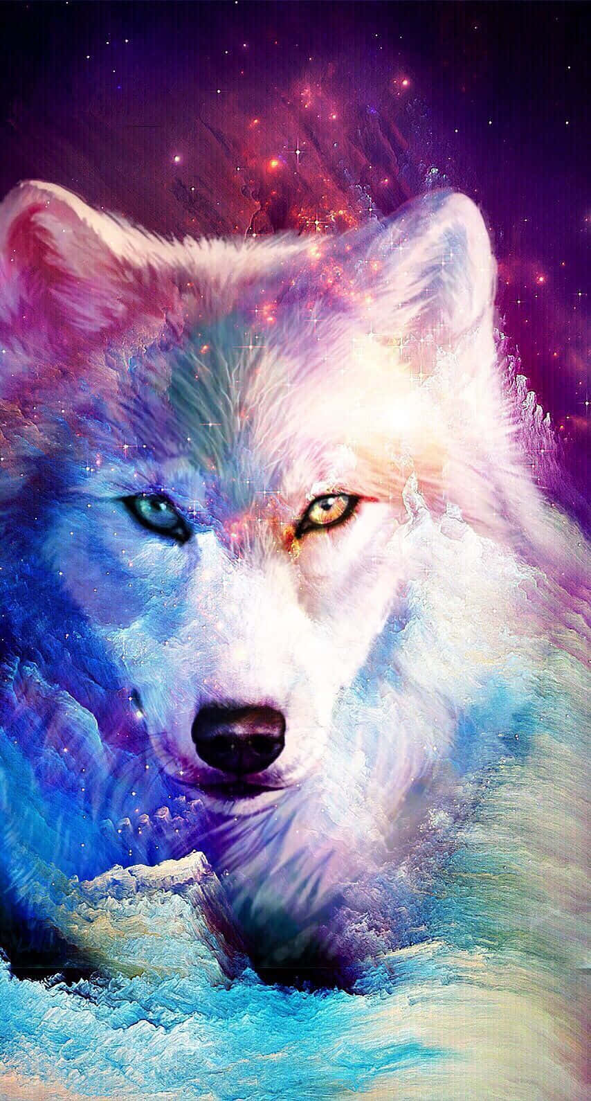 Take A Journey Across The Galaxies With The Beautiful Wolf Pack. Wallpaper