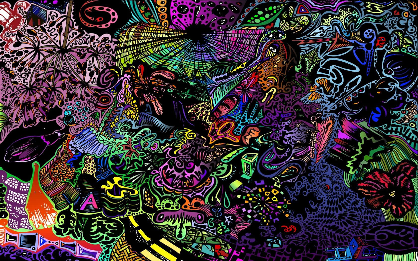 Take A Journey With Psychedelic Weed Wallpaper