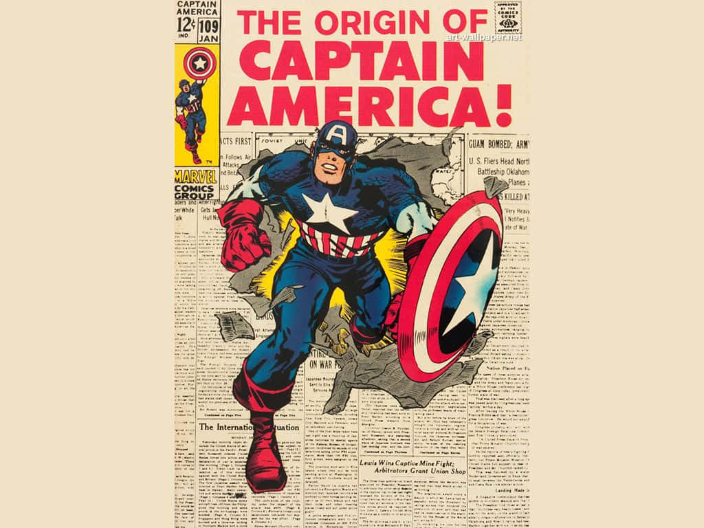 Take A Trip Back In Time With Retro Captain America Wallpaper