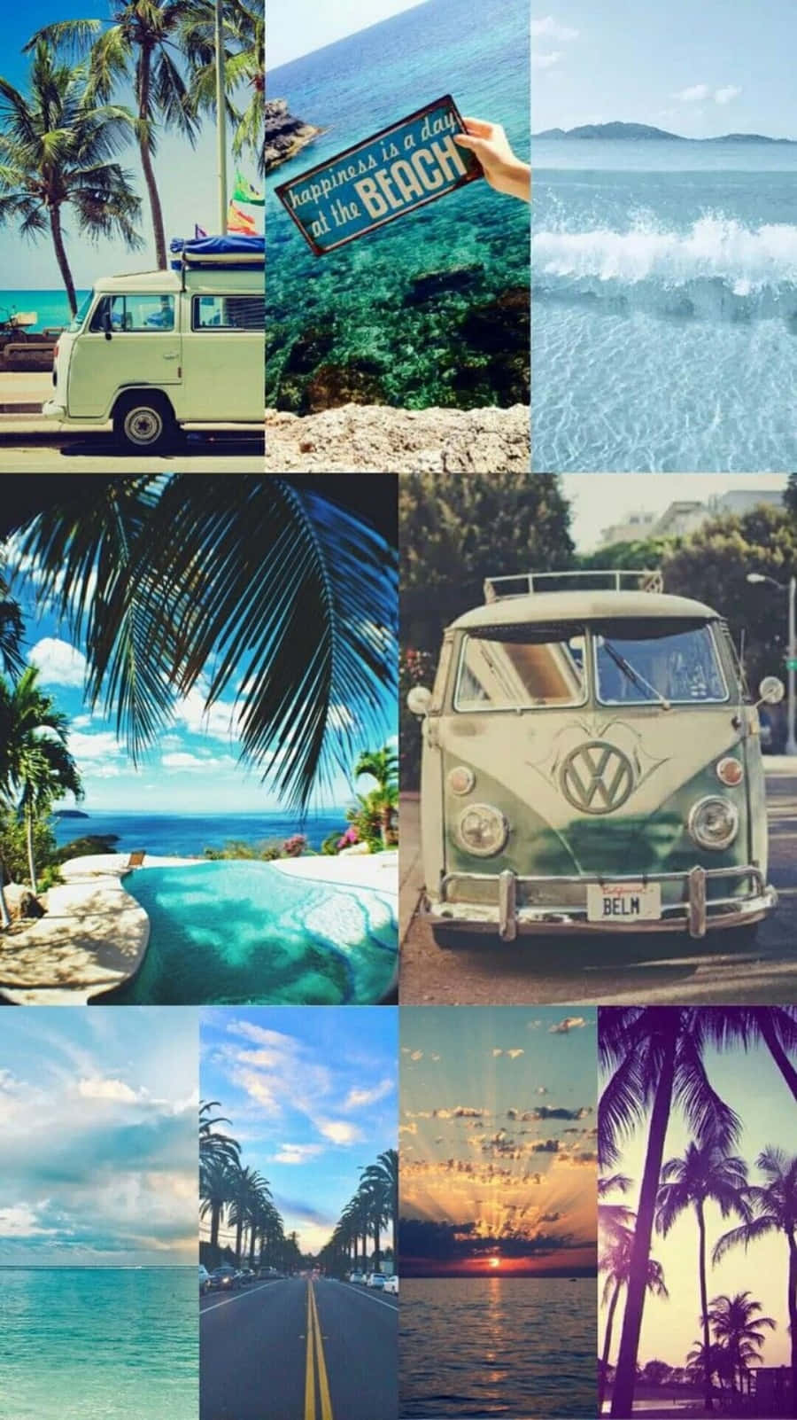 Take In The Beauty Of The Beach With A Stunning Collage. Wallpaper