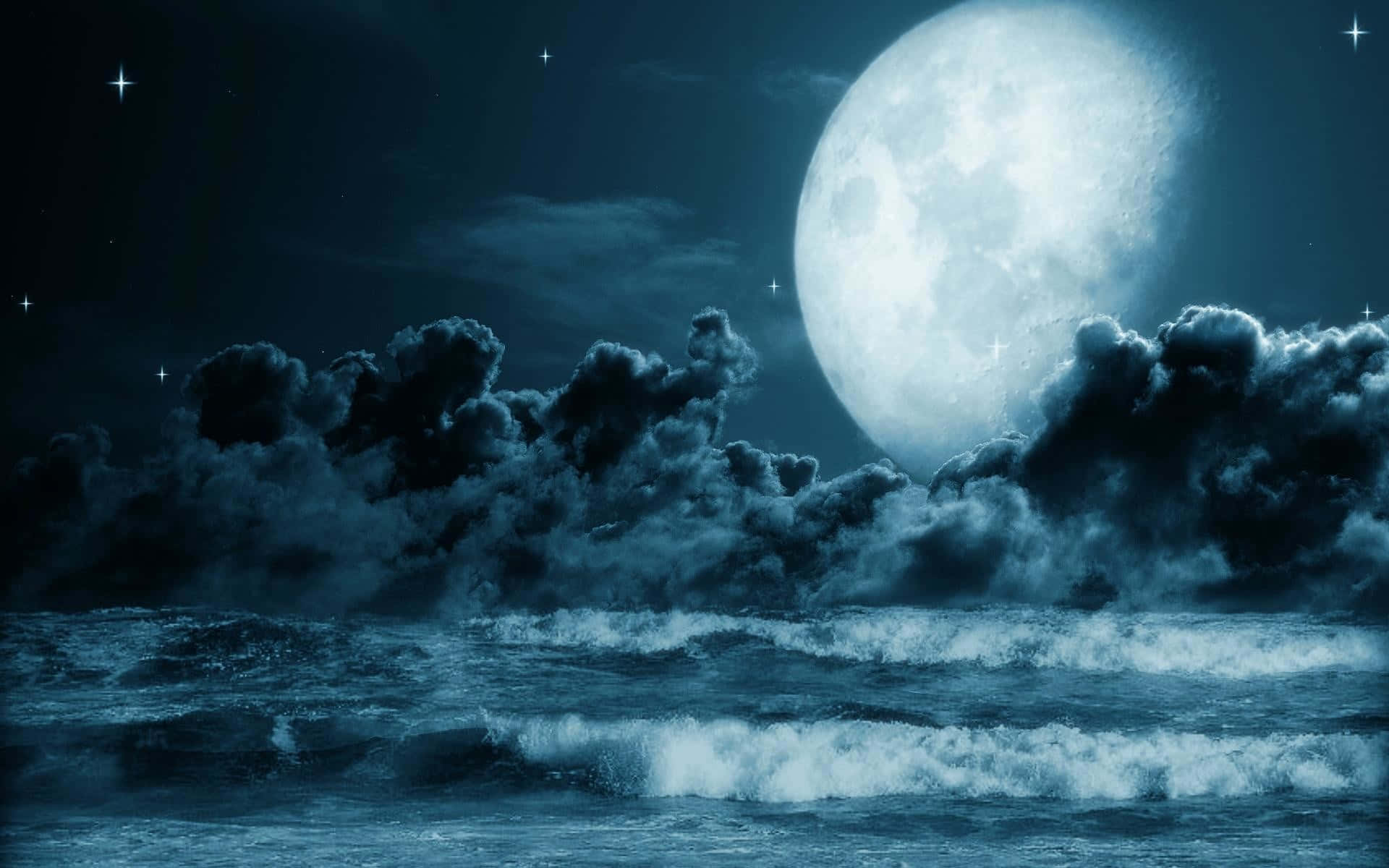 Take In The Beauty Of The Gorgeous Moonlit Night Sky. Wallpaper